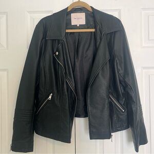 Only Carmakoma Black Faux-Leather Jacket